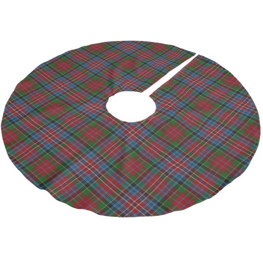 Scottish Clan Kidd Red Green Blue Tartan Kerstboom Rok (Gekanteld)