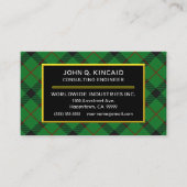 Scottish Clan Kincaid Tartan Pset Visitekaartje (Voorkant)