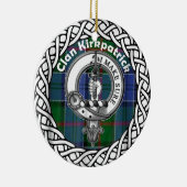Scottish Clan Kirkpatrick Old Tartan and Crest Keramisch Ornament (Rechts)