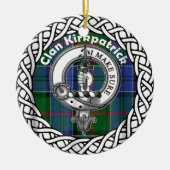 Scottish Clan Kirkpatrick Old Tartan and Crest Keramisch Ornament (Voorkant)