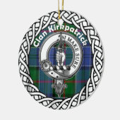 Scottish Clan Kirkpatrick Old Tartan and Crest Keramisch Ornament (Links)