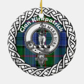 Scottish Clan Kirkpatrick Old Tartan and Crest Keramisch Ornament (Achterkant)