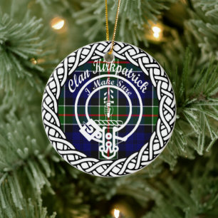 Scottish Clan Kirkpatrick Tartan en Crest Keramisch Ornament