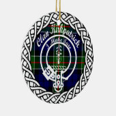 Scottish Clan Kirkpatrick Tartan en Crest Keramisch Ornament (Rechts)