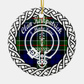 Scottish Clan Kirkpatrick Tartan en Crest Keramisch Ornament (Voorkant)