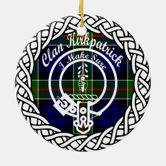 Scottish Clan Kirkpatrick Tartan en Crest Keramisch Ornament (Achterkant)