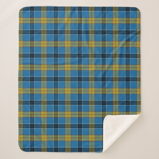 Scottish Clan Laing Tartan Pset Sherpa Deken (Voorkant)