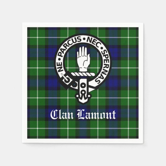 Scottish Clan Lamont Crest Badge en Taetan Servet (Voorkant)