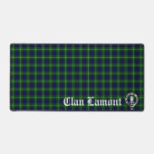 Scottish Clan Lamont Crest Badge en Tartan Bureaumat (Voorkant)