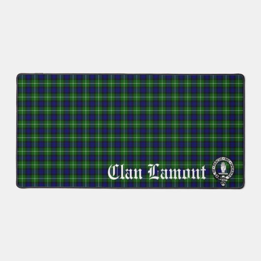 Scottish Clan Lamont Crest Badge en Tartan Bureaumat (Voorkant)