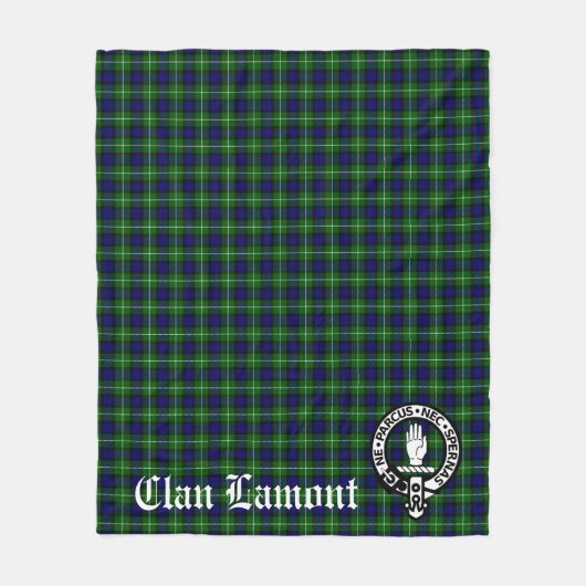 Scottish Clan Lamont Crest Badge en Tartan Fleece Deken (Voorkant)