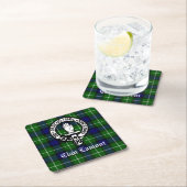 Scottish Clan Lamont Crest Badge en Tartan Kartonnen Onderzetters (Insitu)