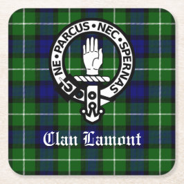 Scottish Clan Lamont Crest Badge en Tartan Kartonnen Onderzetters