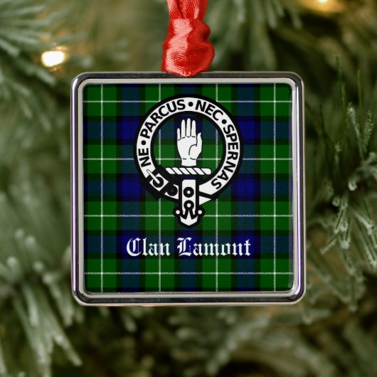 Scottish Clan Lamont Crest Badge en Tartan Metalen Ornament (Boom)