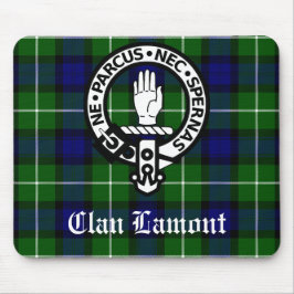 Scottish Clan Lamont Crest Badge en Tartan Muismat