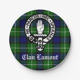 Scottish Clan Lamont Crest Badge en Tartan Papieren Bordje
