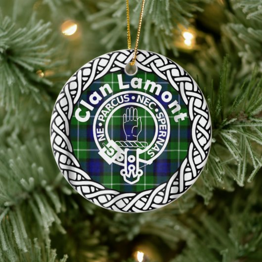 Scottish Clan Lamont Tartan en Crest Keramisch Ornament (Boom)