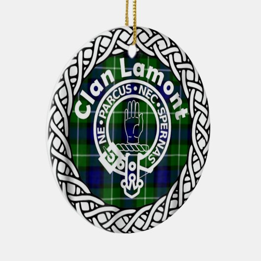 Scottish Clan Lamont Tartan en Crest Keramisch Ornament (Rechts)
