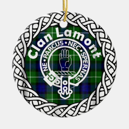 Scottish Clan Lamont Tartan en Crest Keramisch Ornament (Voorkant)
