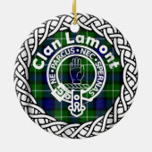 Scottish Clan Lamont Tartan en Crest Keramisch Ornament (Achterkant)
