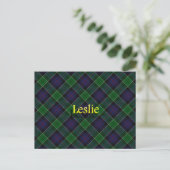 Scottish Clan Leslie Tartan Briefkaart (Staand voorkant)