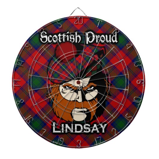 Scottish Clan Lindsay Tartan Dartboard Dartbord (Voorkant)
