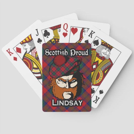 Scottish Clan Lindsay Tartan Deck Speelkaarten (Achterkant)