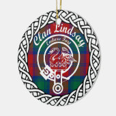 Scottish Clan Lindsay Tartan en Crest Keramisch Ornament (Links)
