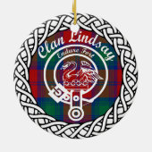 Scottish Clan Lindsay Tartan en Crest Keramisch Ornament (Achterkant)