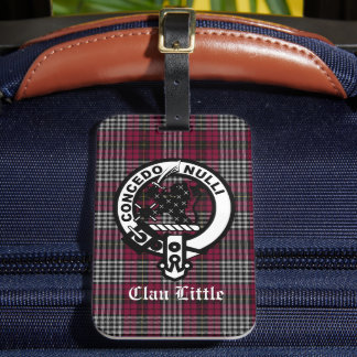 Scottish Clan Little Crest Badge and Tartan Custom Bagagelabel