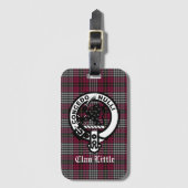 Scottish Clan Little Crest Badge and Tartan Custom Bagagelabel (Voorkant (verticaal))
