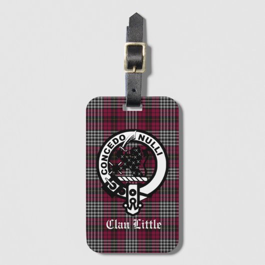 Scottish Clan Little Crest Badge and Tartan Custom Bagagelabel (Voorkant (verticaal))