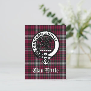 Scottish Clan Little Crest Badge and Tartan Custom Briefkaart