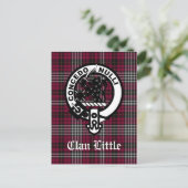 Scottish Clan Little Crest Badge and Tartan Custom Briefkaart (Staand voorkant)