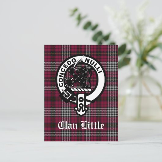 Scottish Clan Little Crest Badge and Tartan Custom Briefkaart (Staand voorkant)