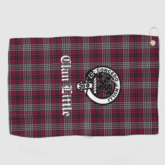 Scottish Clan Little Crest Badge and Tartan Custom Golfhanddoek (Horizontaal)