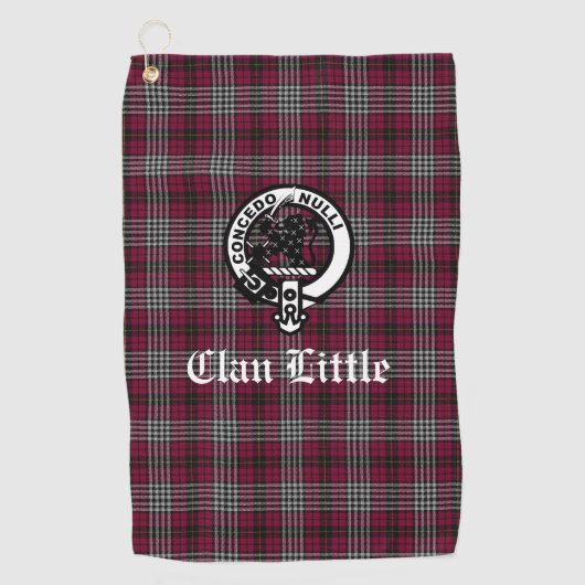 Scottish Clan Little Crest Badge and Tartan Custom Golfhanddoek (Voorkant)