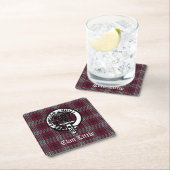 Scottish Clan Little Crest Badge and Tartan Custom Kartonnen Onderzetters (Insitu)