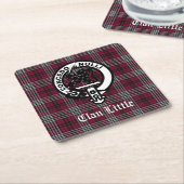 Scottish Clan Little Crest Badge and Tartan Custom Kartonnen Onderzetters (Schuin)