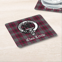 Scottish Clan Little Crest Badge and Tartan Custom Kartonnen Onderzetters