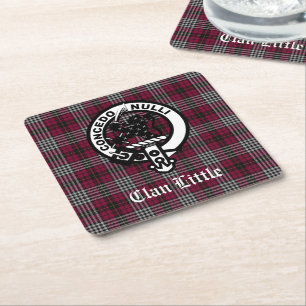 Scottish Clan Little Crest Badge and Tartan Custom Kartonnen Onderzetters