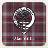 Scottish Clan Little Crest Badge and Tartan Custom Kartonnen Onderzetters (Voorkant)