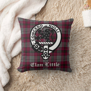 Scottish Clan Little Crest Badge and Tartan Custom Kussen