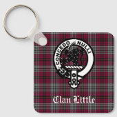 Scottish Clan Little Crest Badge and Tartan Custom Sleutelhanger (Voorkant)