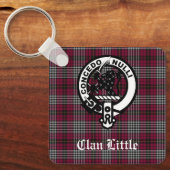 Scottish Clan Little Crest Badge and Tartan Custom Sleutelhanger (Voorkant)