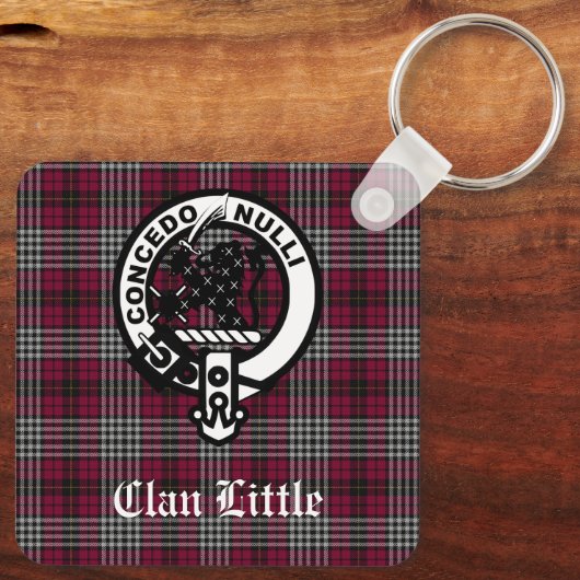 Scottish Clan Little Crest Badge and Tartan Custom Sleutelhanger (Achterkant)