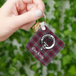 Scottish Clan Little Crest Badge and Tartan Custom Sleutelhanger
