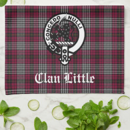 Scottish Clan Little Crest Badge and Tartan Custom Theedoek