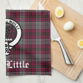 Scottish Clan Little Crest Badge and Tartan Custom Theedoek (Quarter Fold)
