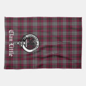 Scottish Clan Little Crest Badge and Tartan Custom Theedoek (Horizontaal)